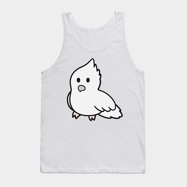 Cute White Cockatiel Tank Top by BiscuitSnack